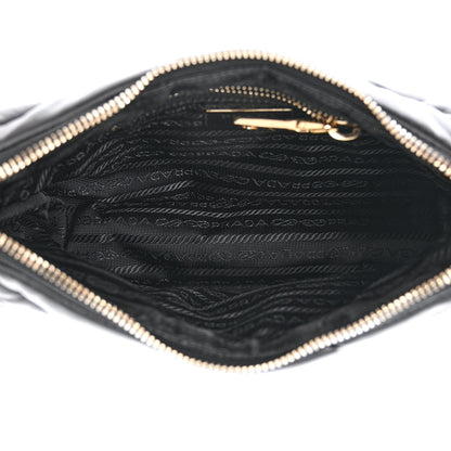 Prada Nappa Re-Nylon Triangle Quilted Patchwork System Shoulder Bag Black 5 of 12