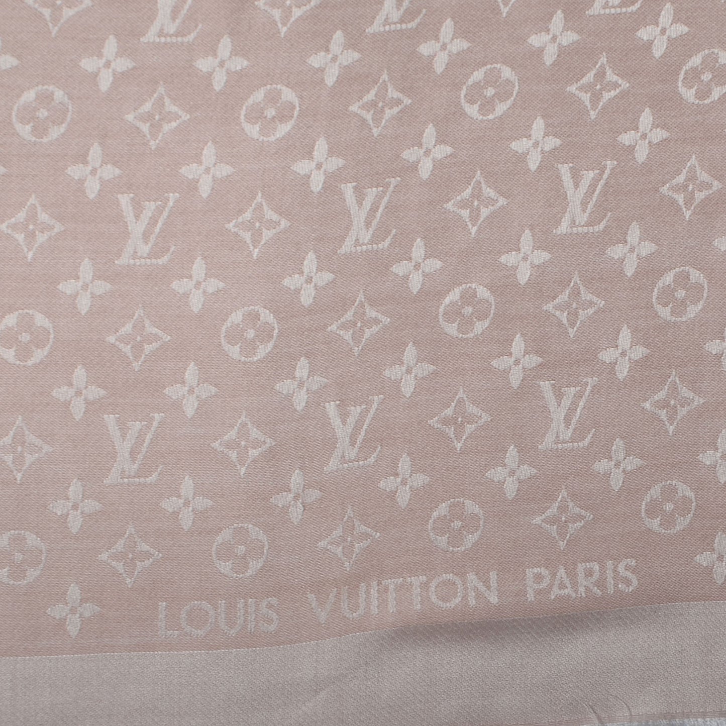 Wool Silk Monogram Shawl Rose