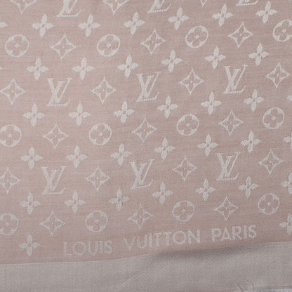 Louis Vuitton Wool Silk Monogram Shawl Rose 4 of 5