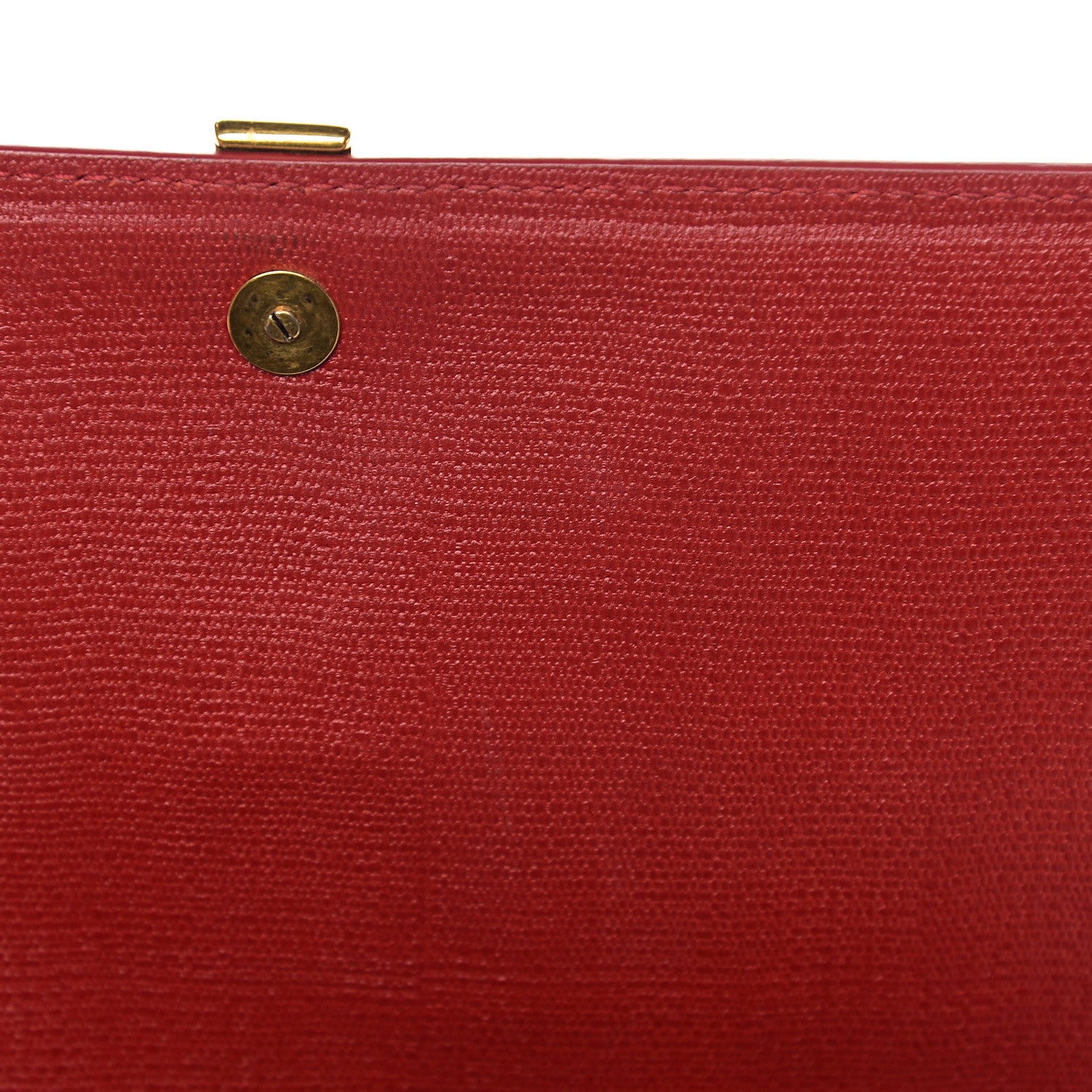 Saint Laurent Textured Calfskin Classic Y Ligne Clutch Red 7 of 10