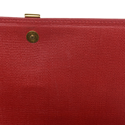Saint Laurent Textured Calfskin Classic Y Ligne Clutch Red 7 of 10