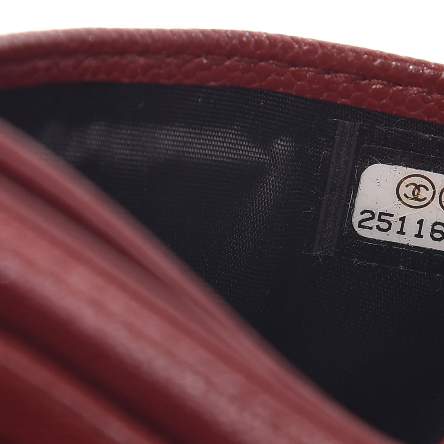 Chanel Iridescent Caviar Quilted Card Holder Burgundy 8 of 9