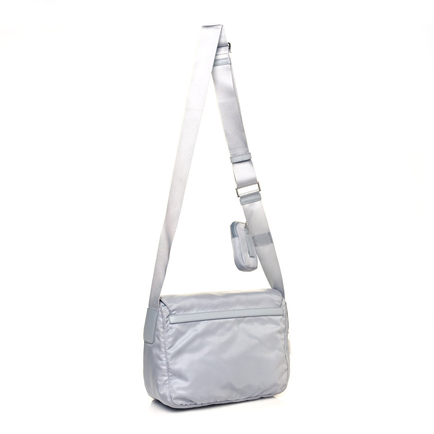Prada Re-Nylon Vela Saffiano Pocket Double Buckle Messenger Shoulder Bag Fiordaliso 3 of 15