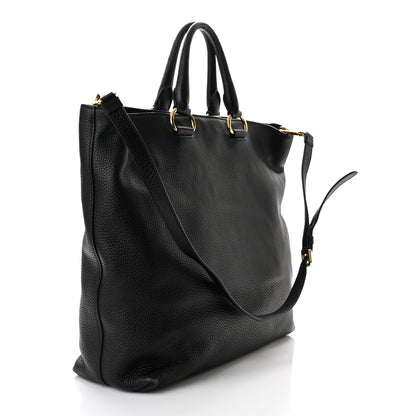 Prada Vitello Daino Shopping Tote Black 2 of 10
