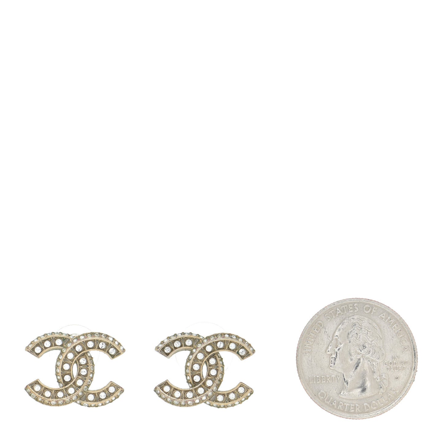 Crystal Timeless CC Earrings Light Gold