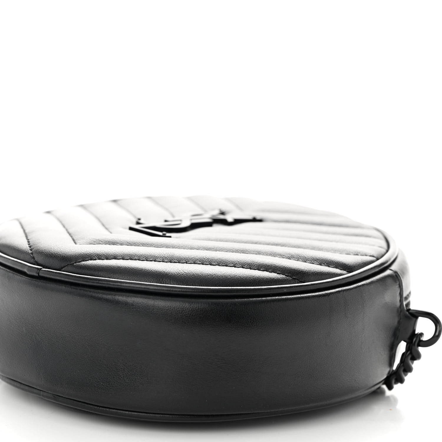 Saint Laurent Calfskin Matelasse Chevron Round Vinyle Camera Bag Black 9 of 9