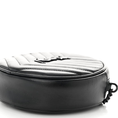 Saint Laurent Calfskin Matelasse Chevron Round Vinyle Camera Bag Black 9 of 9