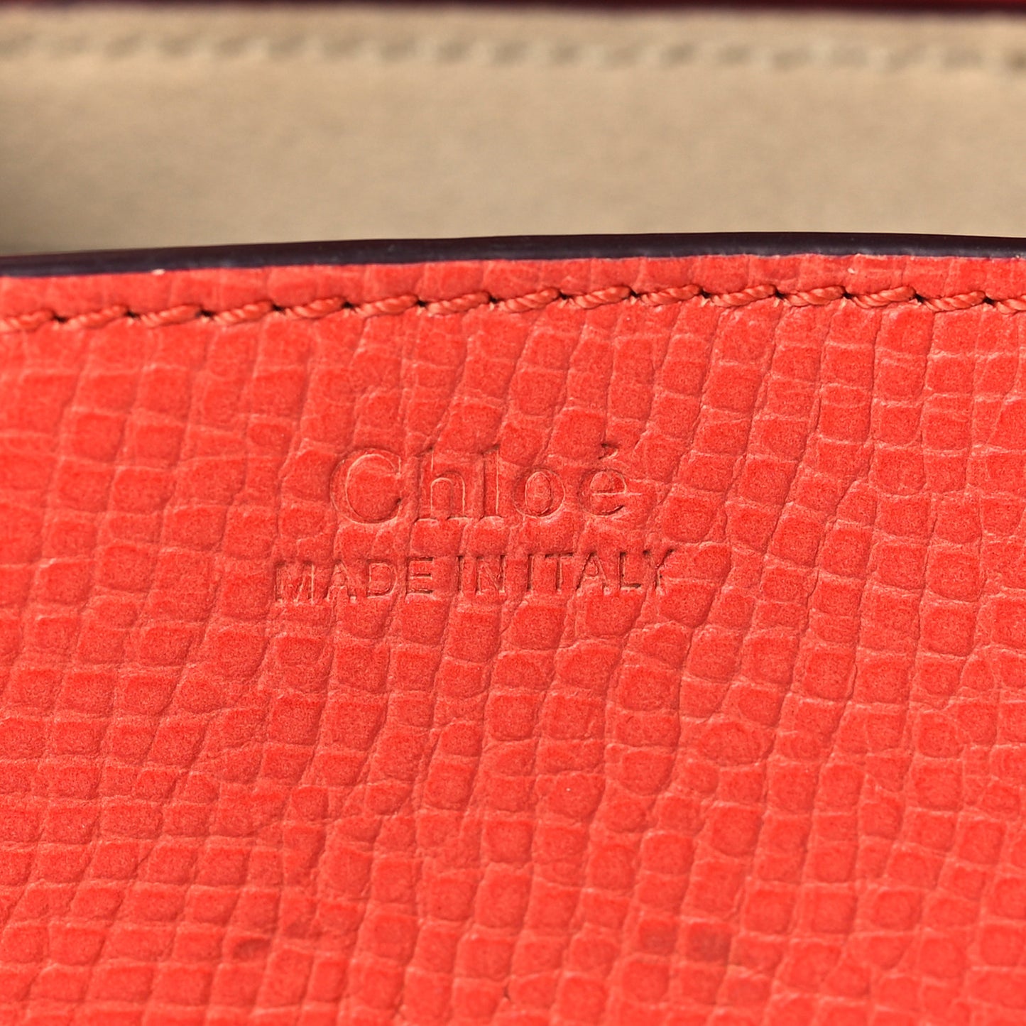 Grained Calfskin Lambskin Mini Drew Shoulder Bag Coral Pop