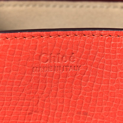 Chloe Grained Calfskin Lambskin Mini Drew Shoulder Bag Coral Pop 6 of 10