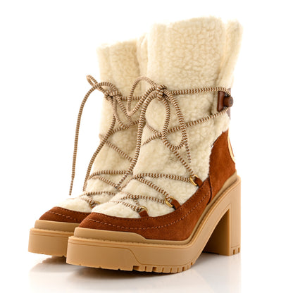 Valentino Garavani Suede Shearling Vlogo Trekkgirl Ankle Boots 35 Selleria 3 of 8