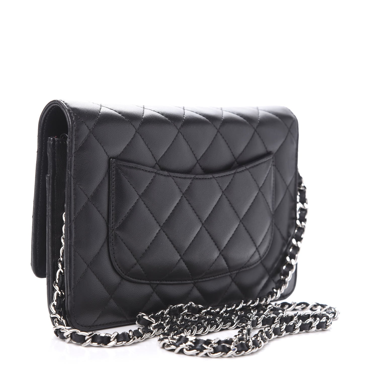 Chanel Lambskin Quilted Wallet On Chain WOC Black 3 of 13