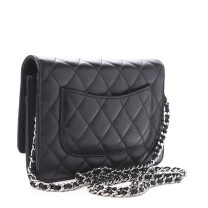 Chanel Lambskin Quilted Wallet On Chain WOC Black 3 of 13
