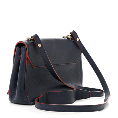 Louis Vuitton Calfskin Lockme II Chain Bag BB Marine Rouge 3 of 12