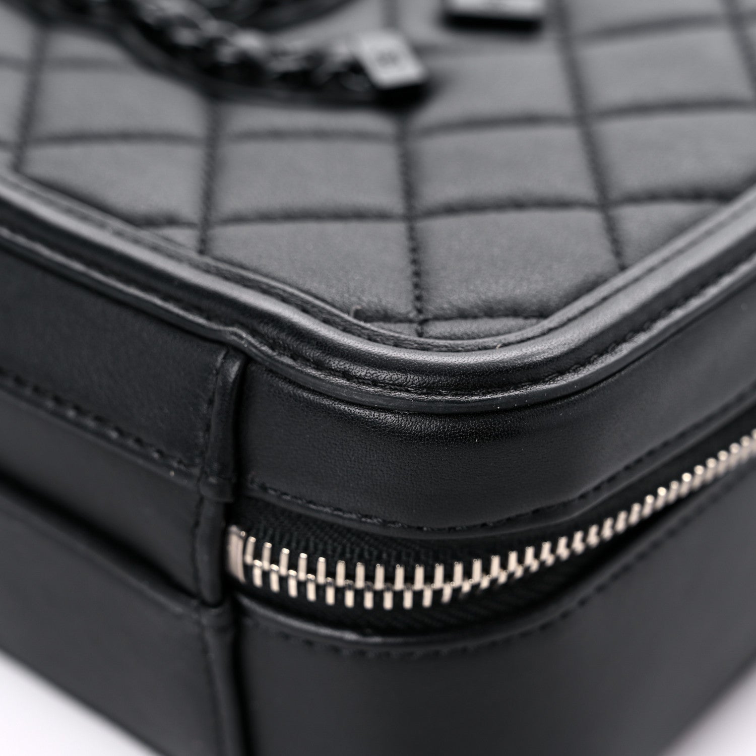 Chanel Lambskin Quilted Medium CC Filigree Vanity Case Black 9 of 22