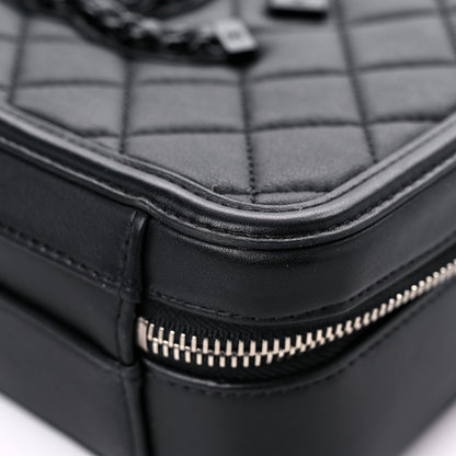 Chanel Lambskin Quilted Medium CC Filigree Vanity Case Black 9 of 22