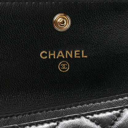 Chanel Lambskin Quilted Flap Card Holder Black 6 of 9