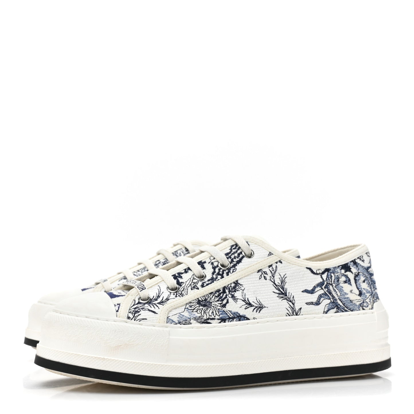 Canvas Le Soleil Embroidered Womens Walk Dior Low Top Sneakers 39.5 Blue Off White