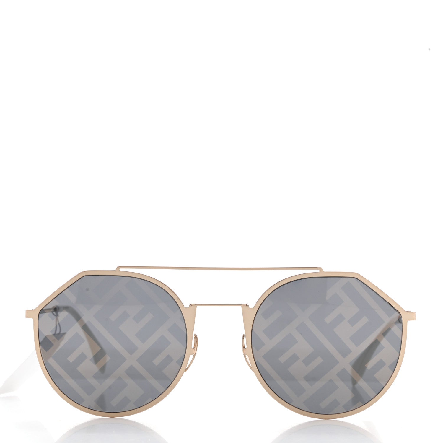 Fendi Metal Eyeline Aviator Sunglasses FF M0021/S Gold 2 of 7