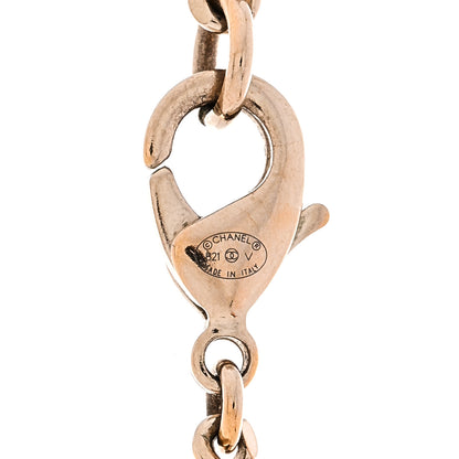 Chanel Crystal Dog Tag Charm Necklace Gold 5 of 6