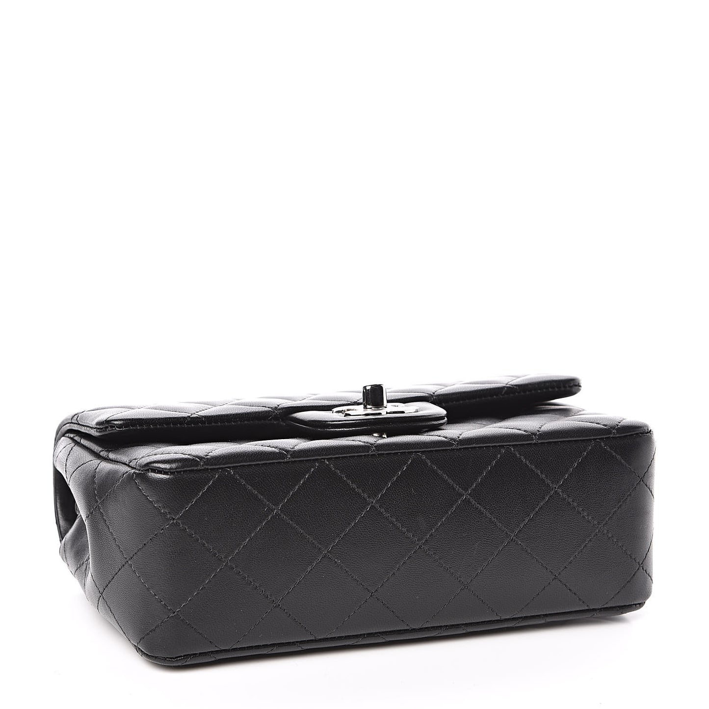Lambskin Quilted Mini Rectangular Flap Black