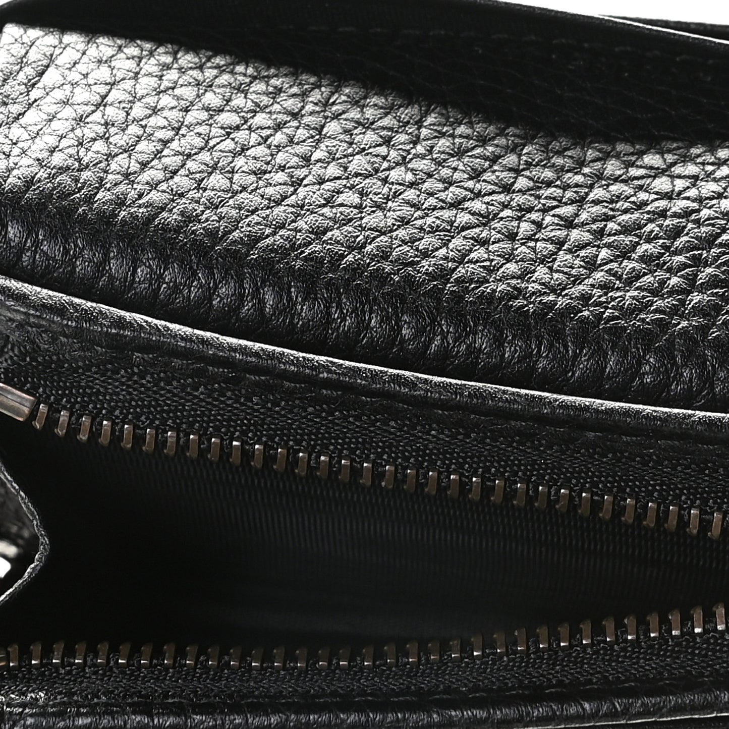 Pebbled Calfskin Animalier Card Case Black