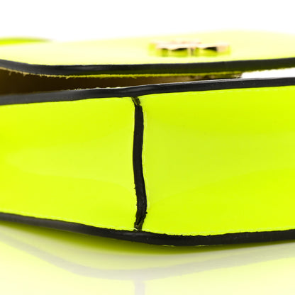 Jimmy Choo Patent Calfskin Micro Varenne Top Handle Satchel Neon Citron 8 of 13