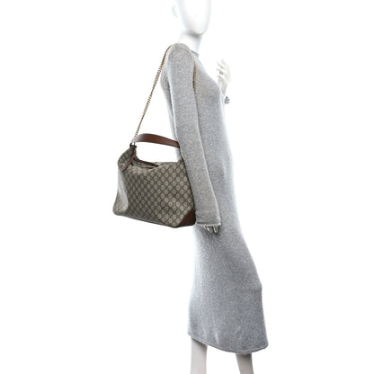 Gucci GG Supreme Monogram Large Linea A Hobo Light Brown 3 of 19