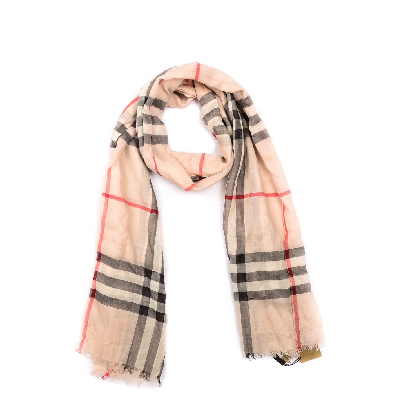 Silk Wool Giant Check Scarf Stone