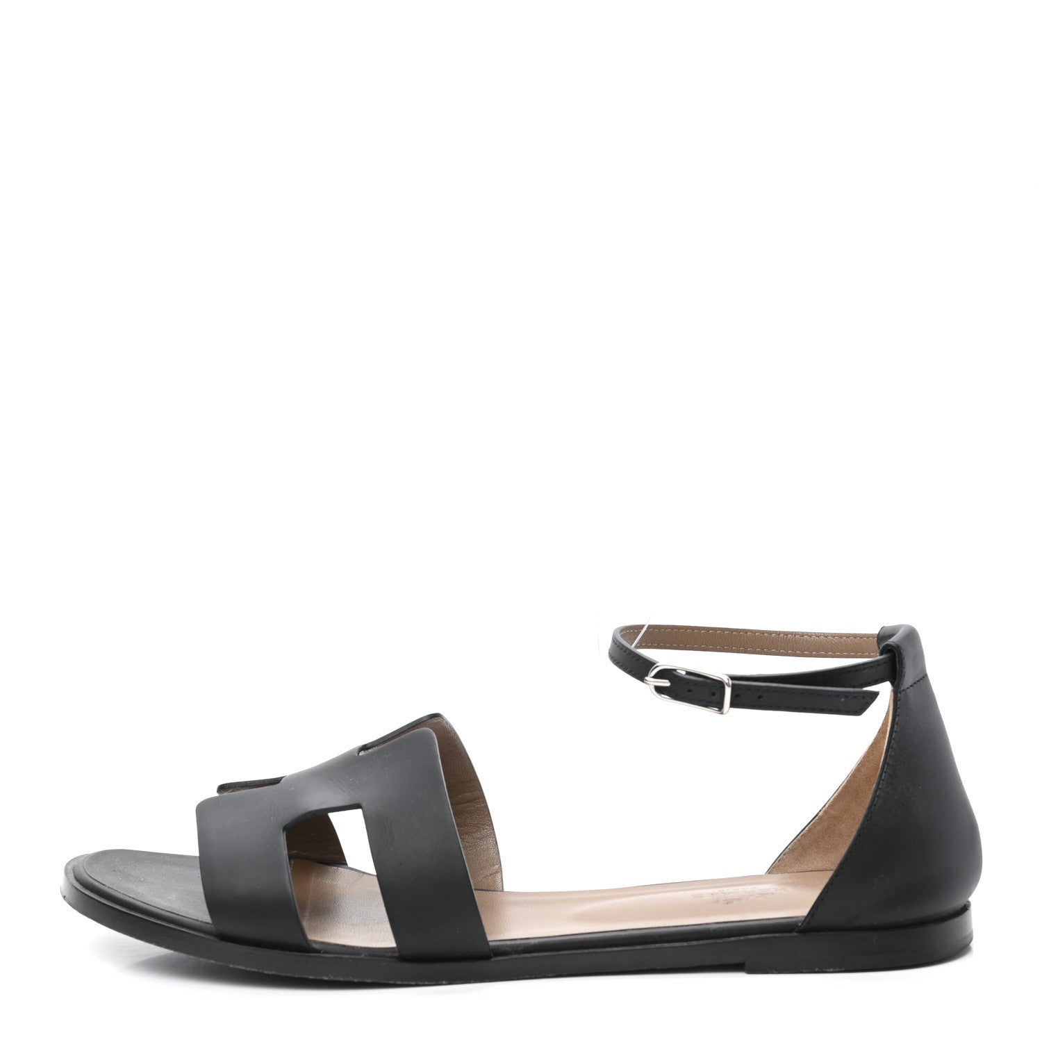 Hermes Calfskin Santorini Sandals 41 Black 1 of 14