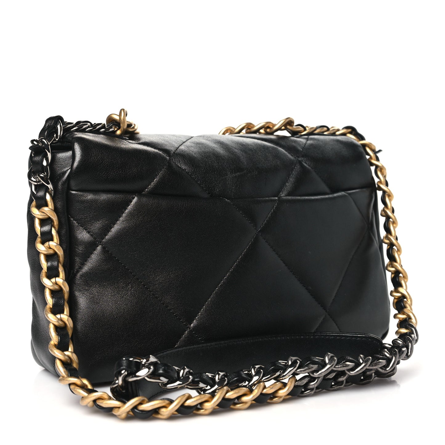 Lambskin Quilted Medium Chanel 19 Flap Black
