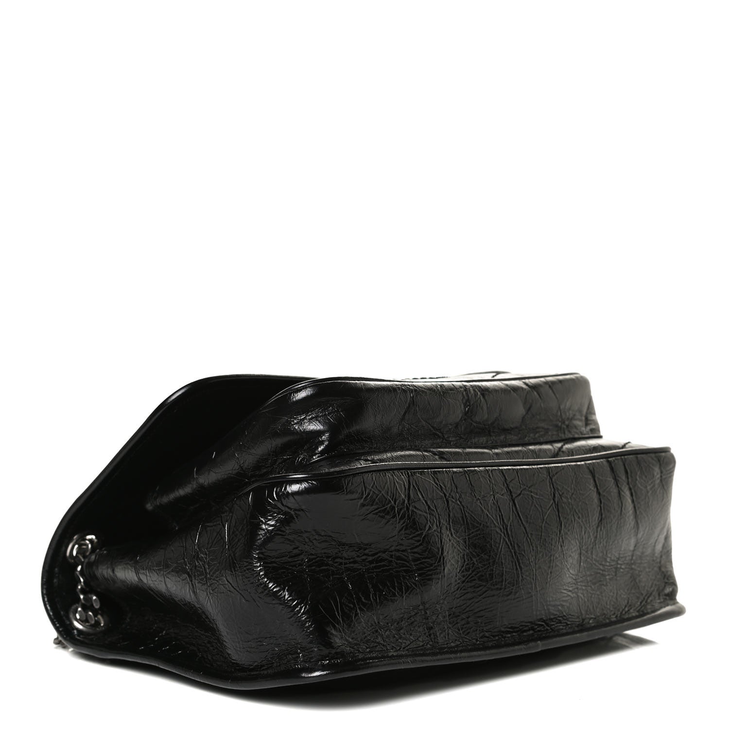 Saint Laurent Crinkled Calfskin Matelasse Monogram Medium Niki Chain Satchel Black 4 of 13