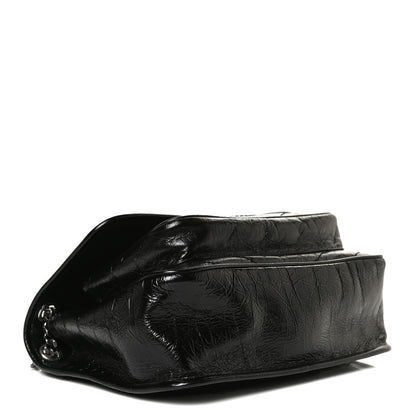 Saint Laurent Crinkled Calfskin Matelasse Monogram Medium Niki Chain Satchel Black 4 of 13