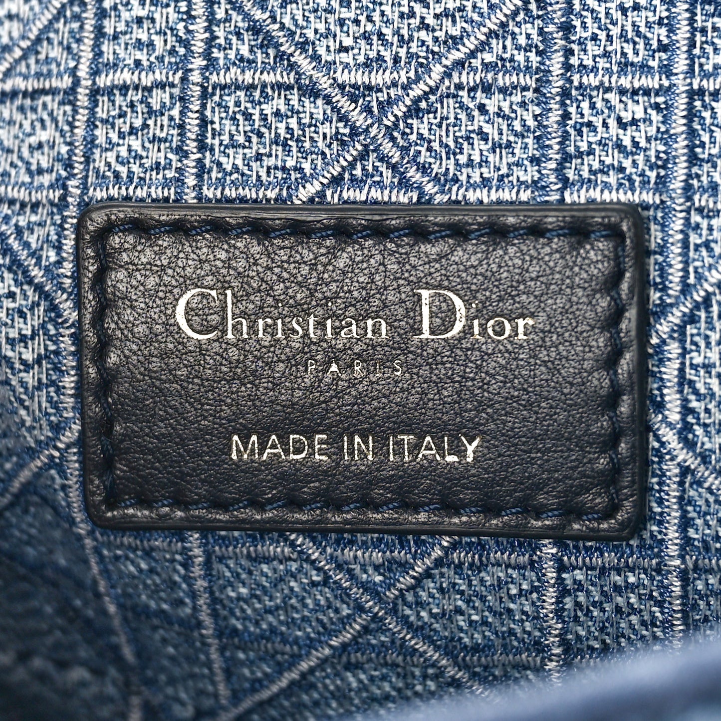 CHRISTIAN DIOR Denim Cannage Small Caro Bag Blue