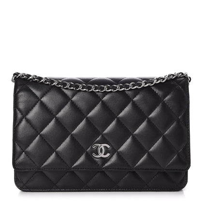 Chanel Lambskin Quilted Wallet On Chain WOC Black 1 of 9