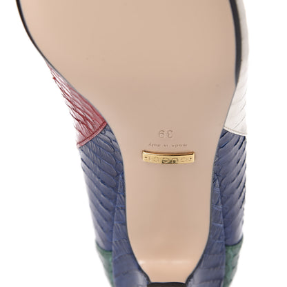 Gucci Snakeskin Crystal Double G Pumps 39 Multicolor 9 of 10