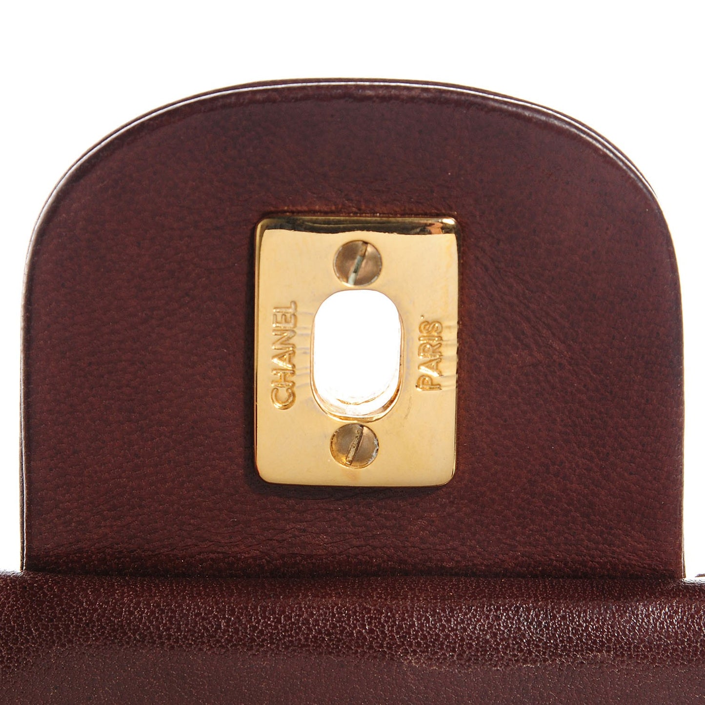 Lambskin Quilted Small Double Flap Brown