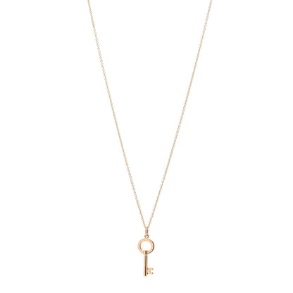 Tiffany 18K Rose Gold Mini Key Pendant Necklace 1 of 5