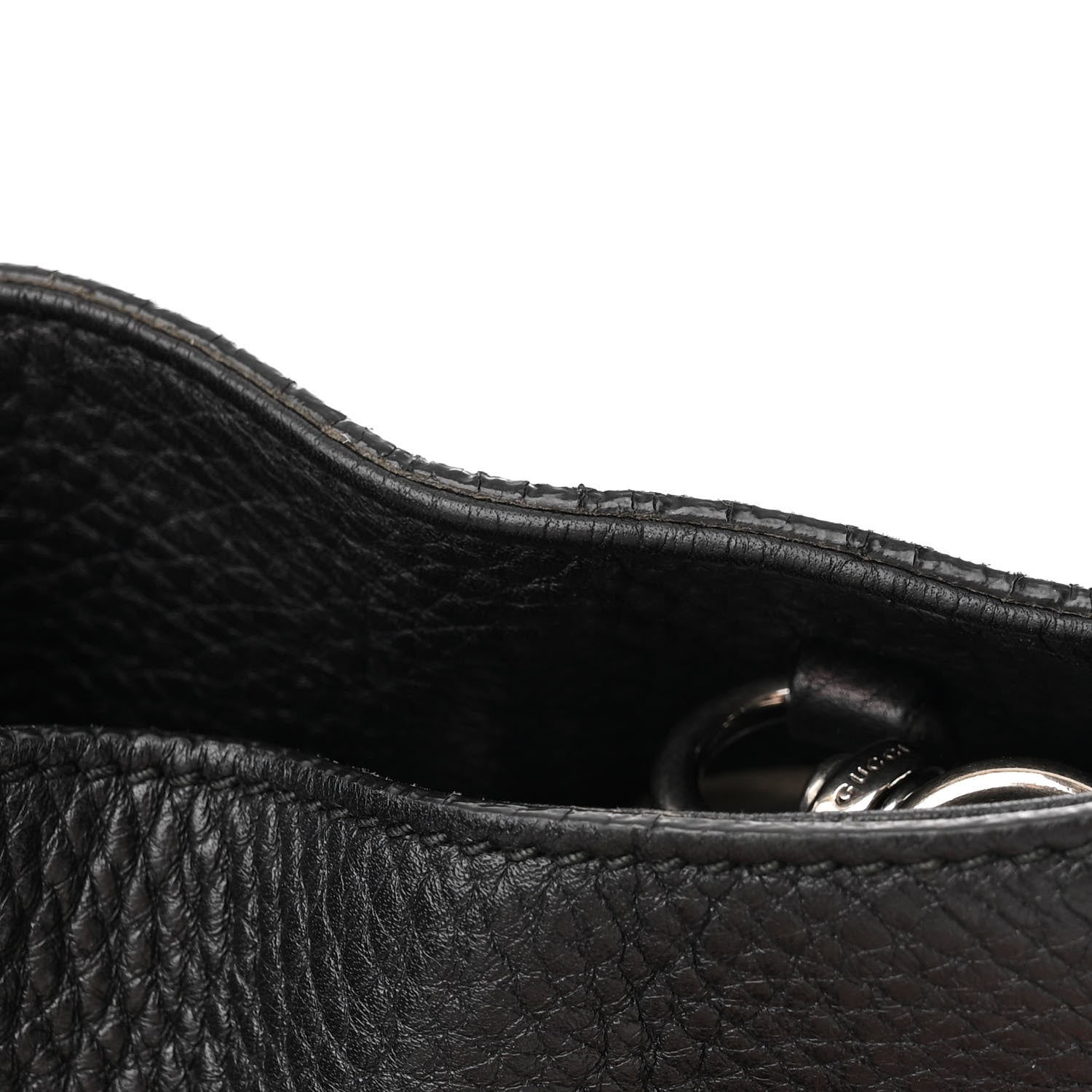 Gucci Pebbled Calfskin Studded Medium Soho Chain Shoulder Bag Black 19 of 19