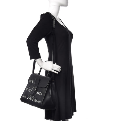 Delvaux Calfskin MM L'Humour Brillant Satchel Black 2 of 15