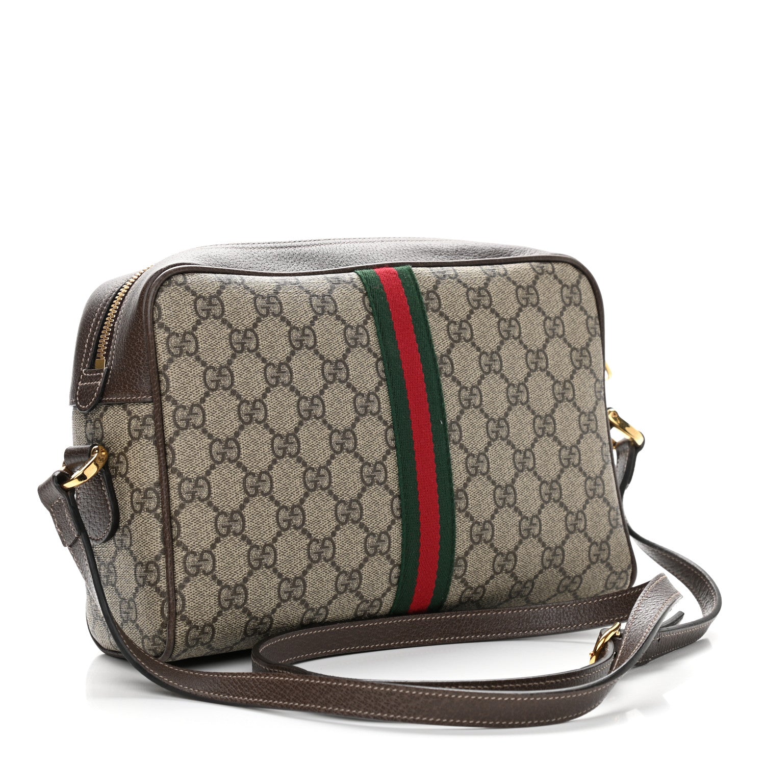 Gucci GG Supreme Monogram Web Small Ophidia Shoulder Bag Brown 3 of 11