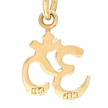 Jennifer Meyer 18K Yellow Gold Diamond Om Pendant Necklace 4 of 4