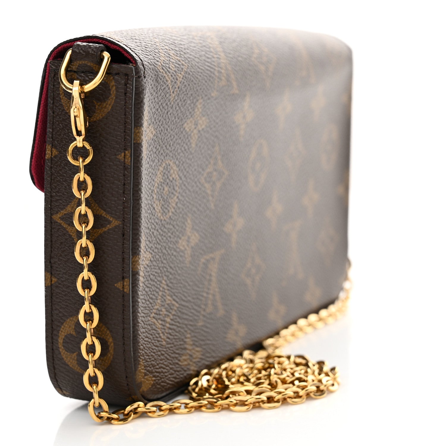 Louis Vuitton Monogram Pochette Felicie Chain Wallet Fuchsia 4 of 12