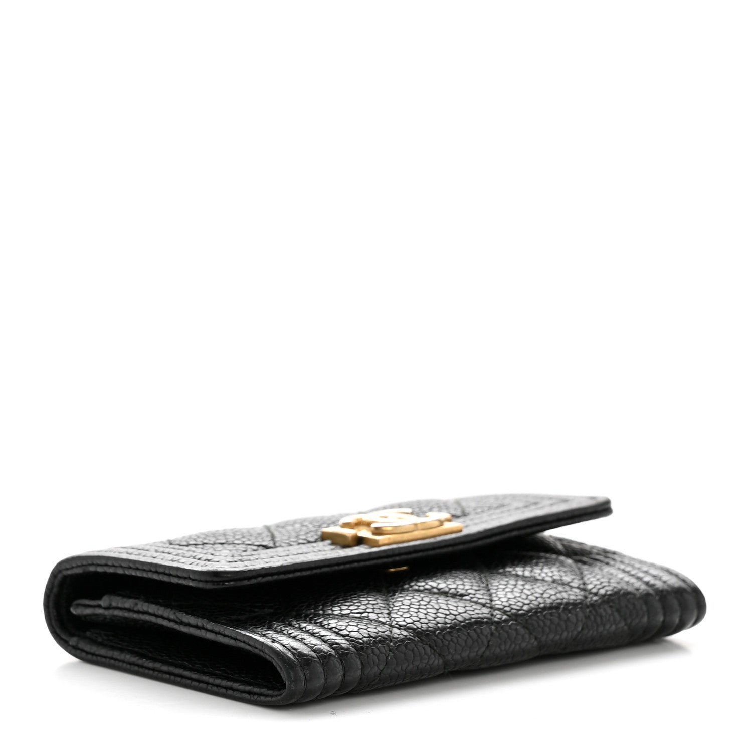 Chanel Caviar Quilted Boy Flap Card Holder Black 4 of 10