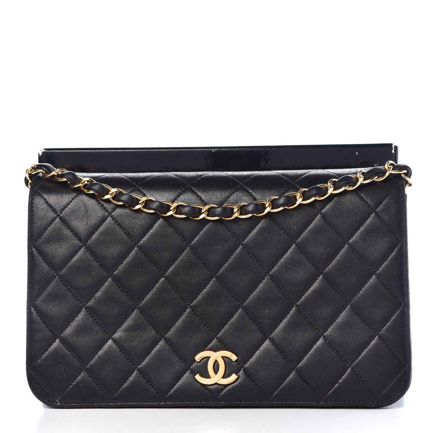 Lambskin Quilted Small Single Flap Black