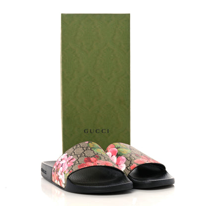 Gucci GG Supreme Monogram Blooms Slide Sandals 39 Beige Multicolor 8 of 8