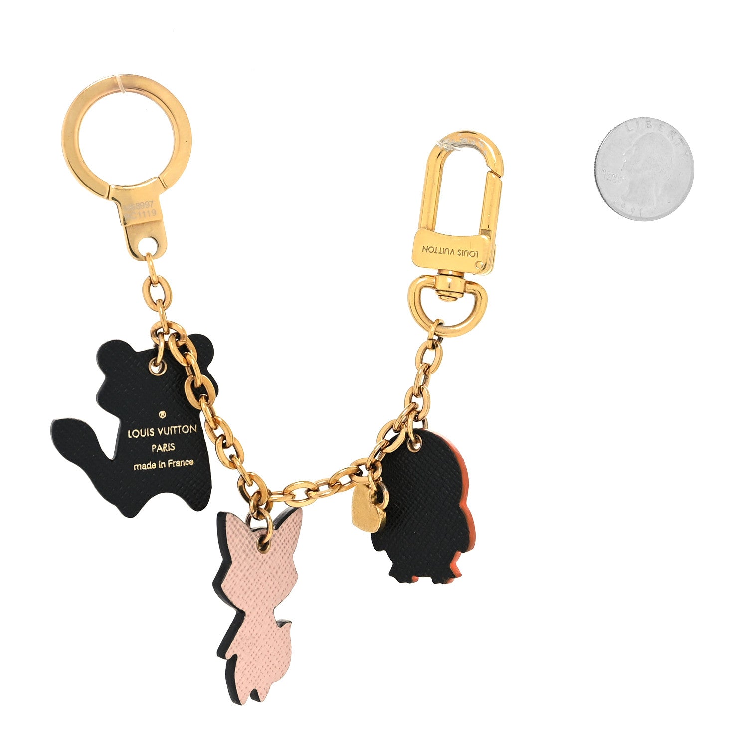 Louis Vuitton Calfskin Animal Family Charm Key Holder 2 of 5