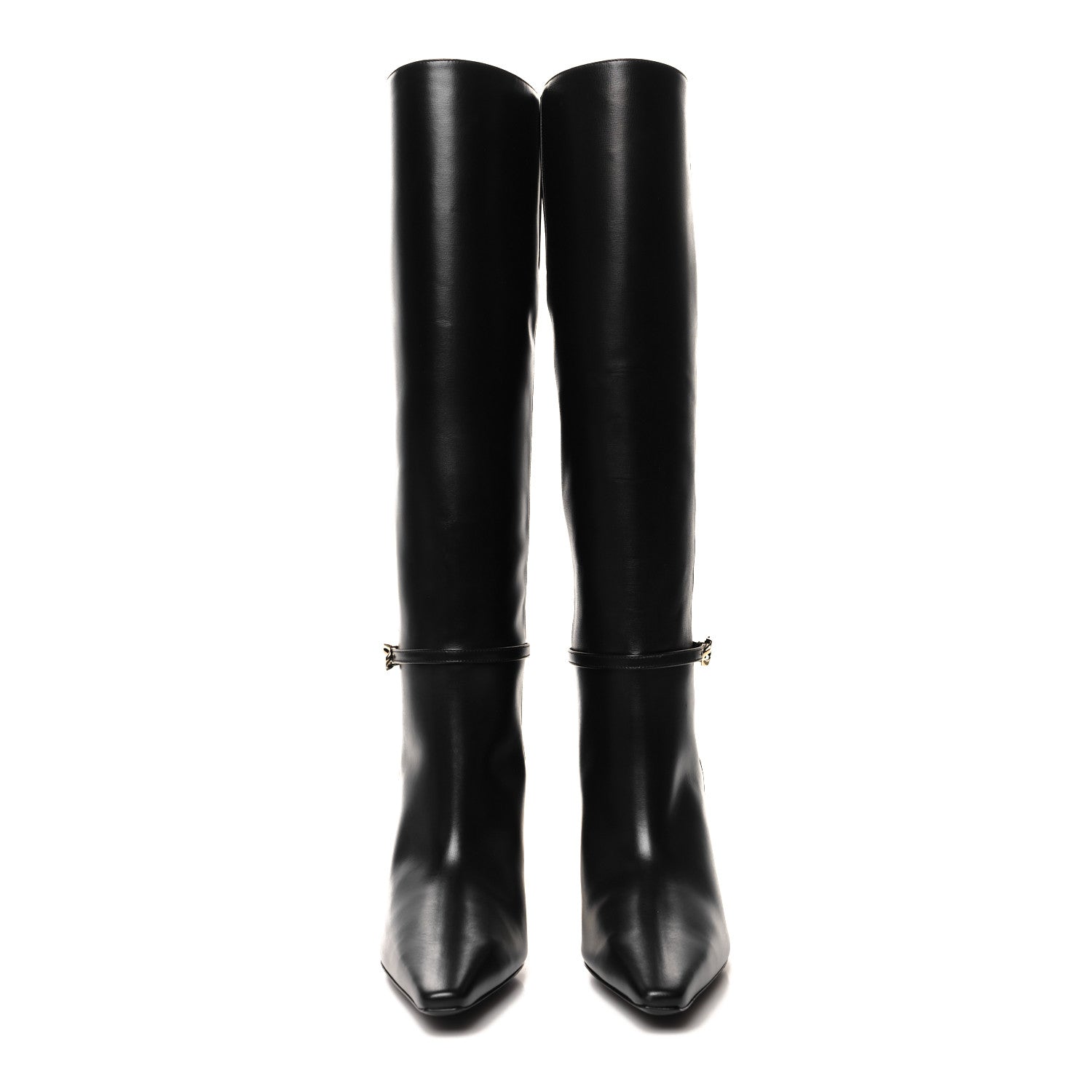 Givenchy Grained Calfskin G Cube Knee High Boots 38 Black 2 of 9