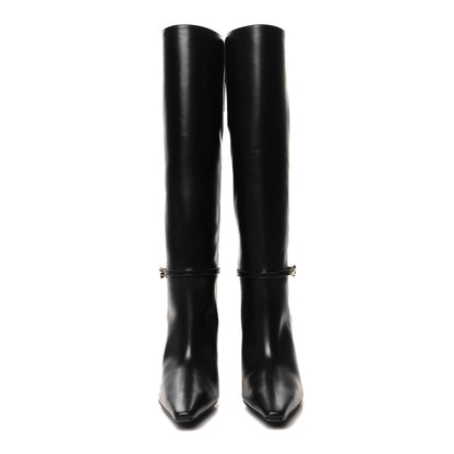 Givenchy Grained Calfskin G Cube Knee High Boots 38 Black 2 of 9