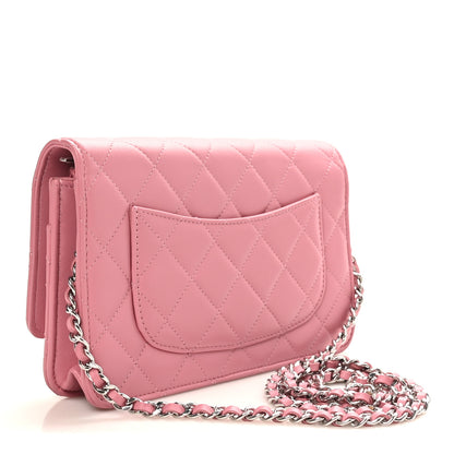 Chanel Lambskin Quilted Crystal Star Wallet On Chain WOC Pink 3 of 11