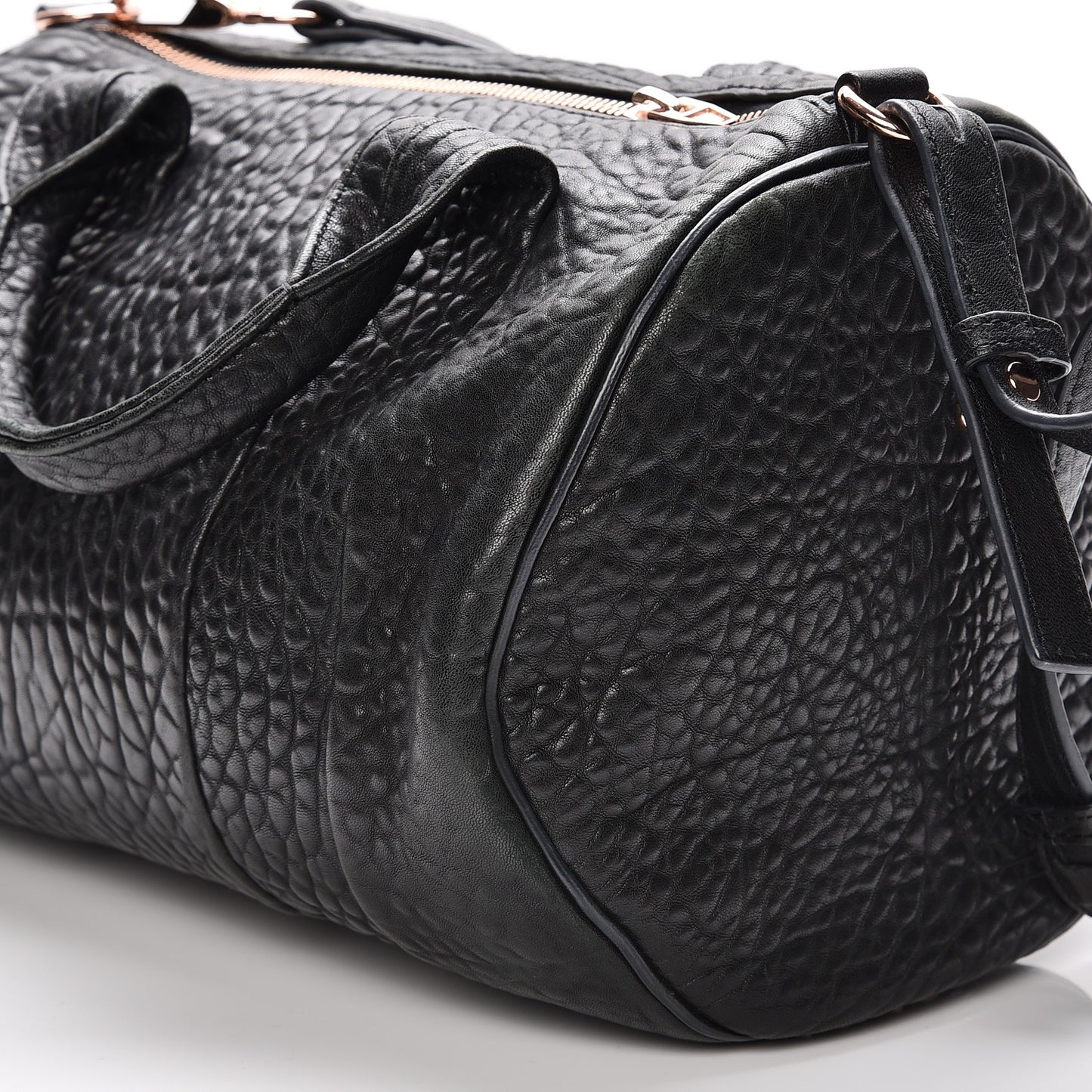 Pebbled Lambskin Rocco Black Rose Gold Hardware